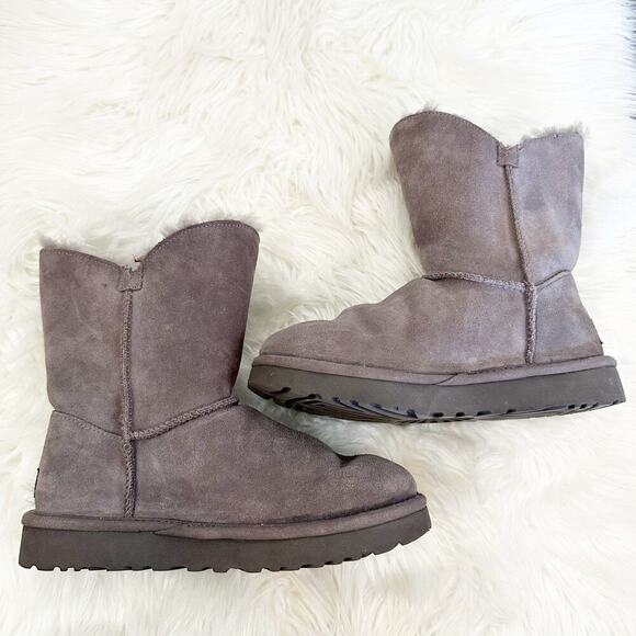 UGG Womens Constantine Boots Size 7 Gray Lace Up Detail Fur Lined - Picture 2 of 9